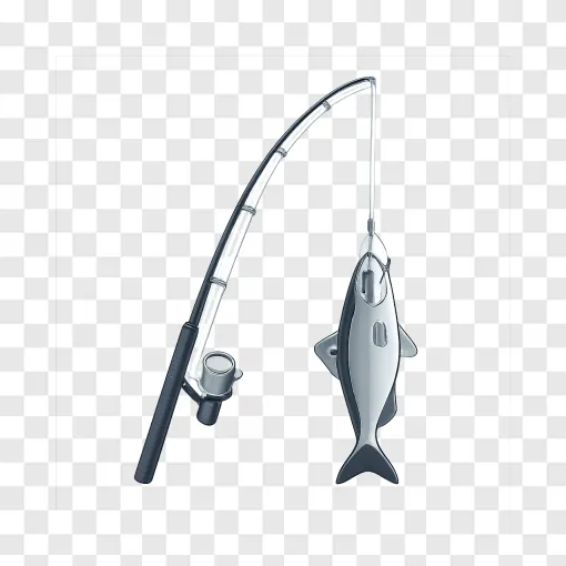 Fishing Rod And Fish PNG Transparent Image