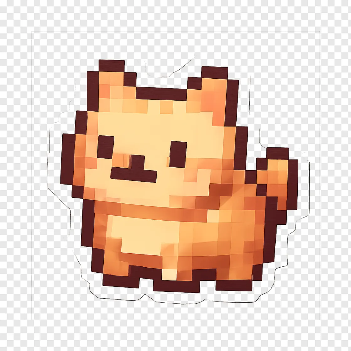Cute Minecraft Cat PNG Sticker For Gamers