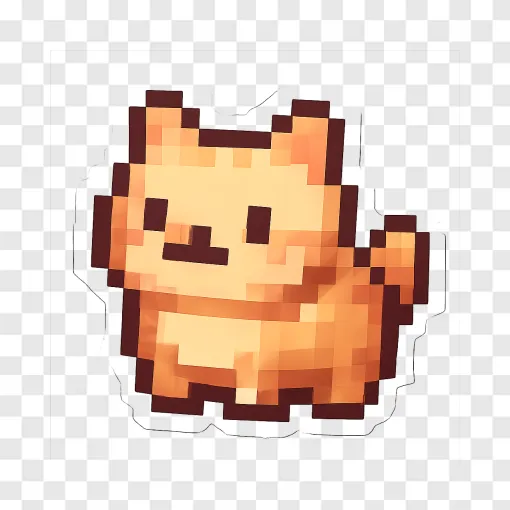 Cute Minecraft Cat PNG Sticker For Gamers
