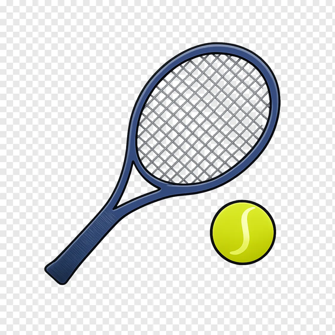 Tennis Racket And Ball PNG For US Open Sports Design