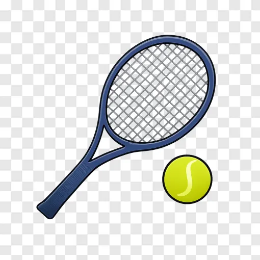 Tennis Racket And Ball PNG For US Open Sports Design
