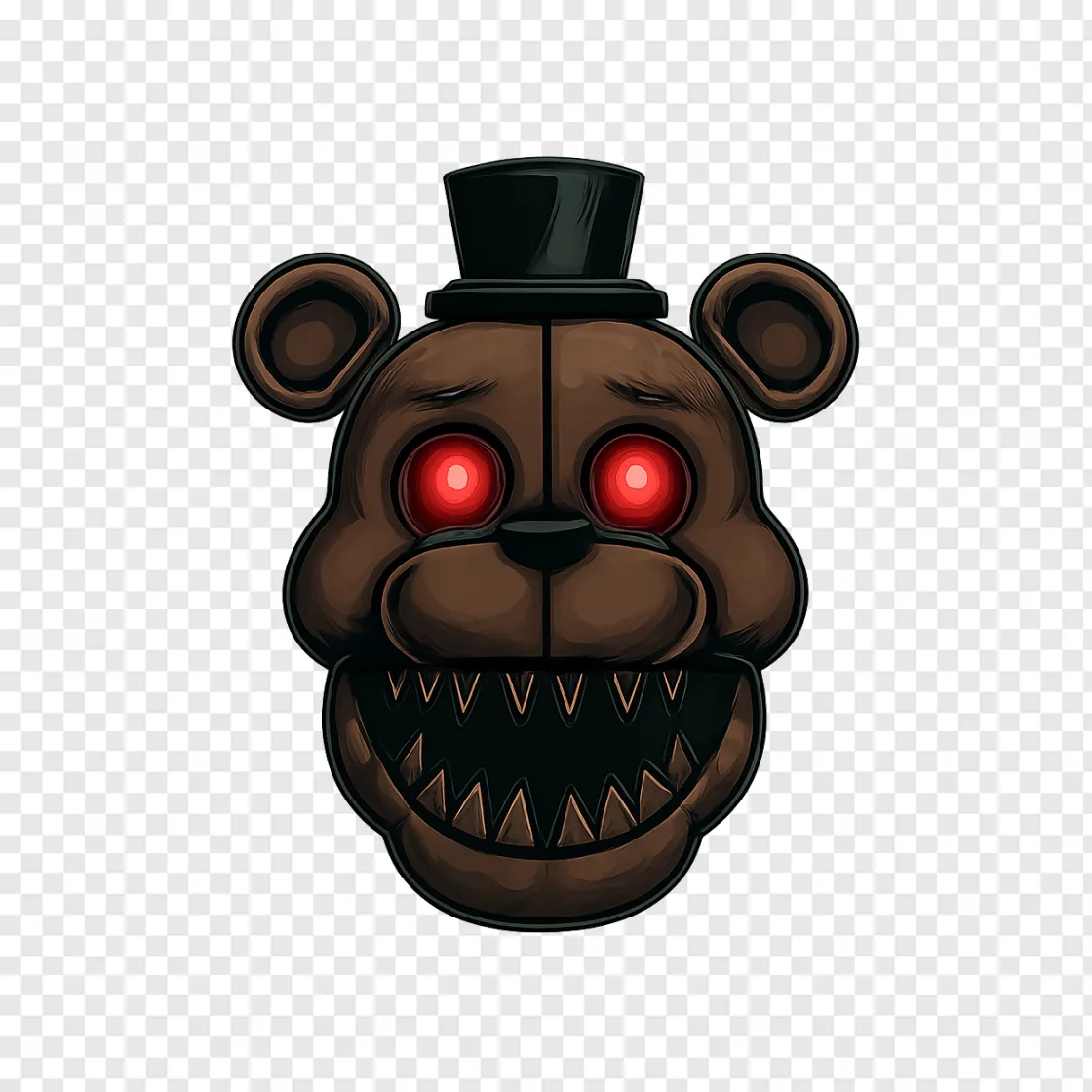 Creepy Animatronic Bear Head PNG Free Download