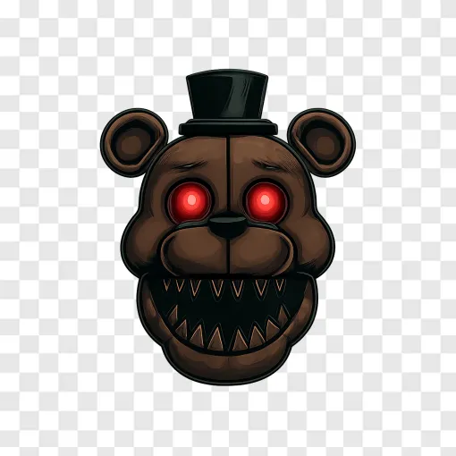 Creepy Animatronic Bear Head PNG Free Download