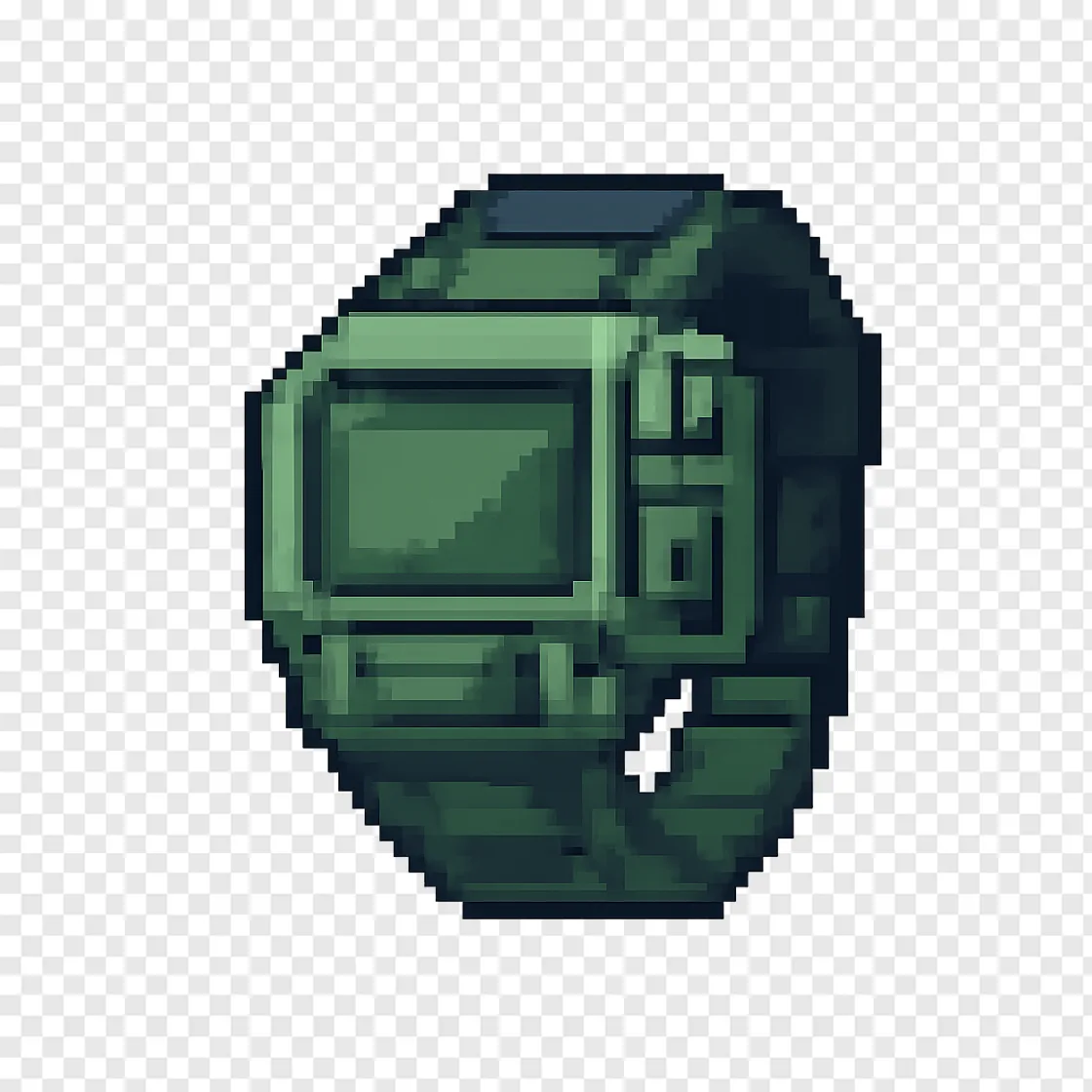 Blocky Sci-Fi Watch PNG For Gamers