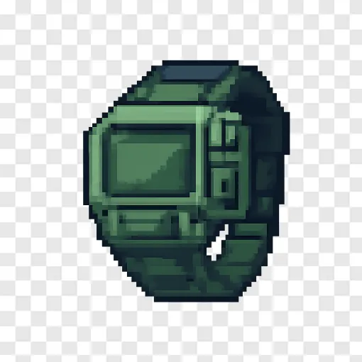 Blocky Sci-Fi Watch PNG For Gamers