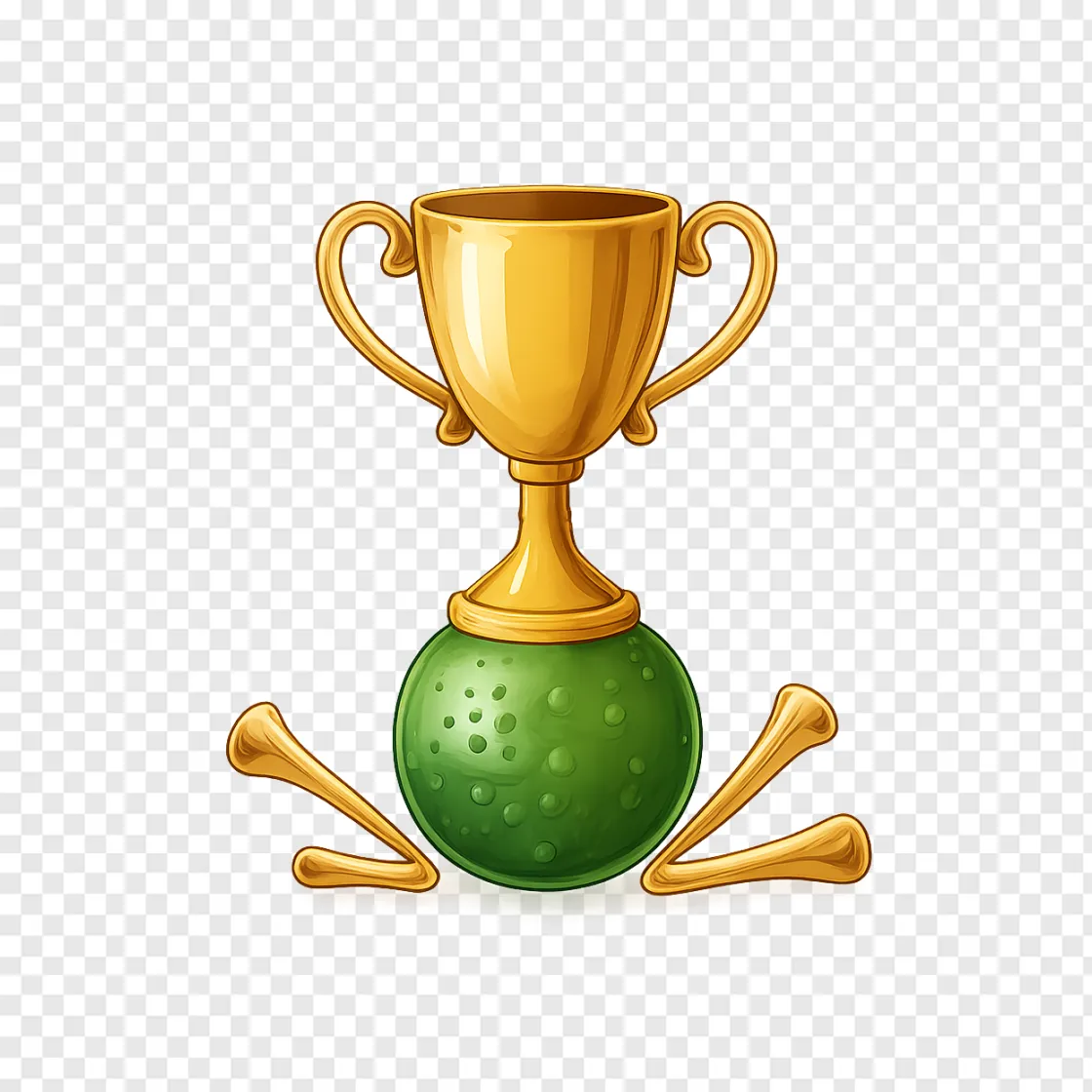 Golden Golf Trophy PNG Image For Sports Design