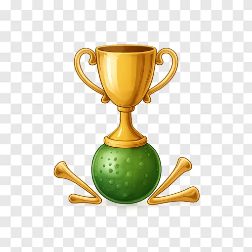 Golden Golf Trophy PNG Image For Sports Design