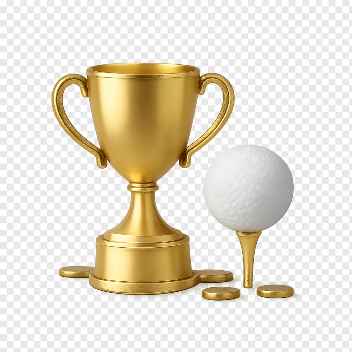 Golden Golf Trophy PNG Image For Sports Designs
