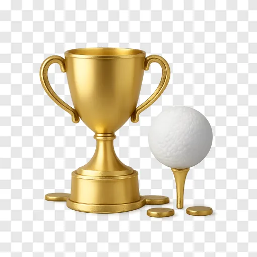 Golden Golf Trophy PNG Image For Sports Designs
