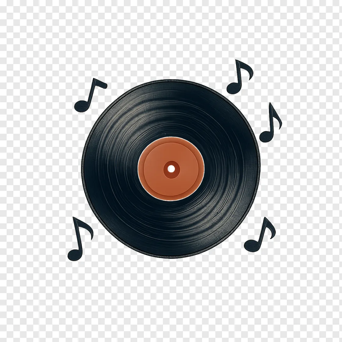 Retro Vinyl Record PNG Transparent Image