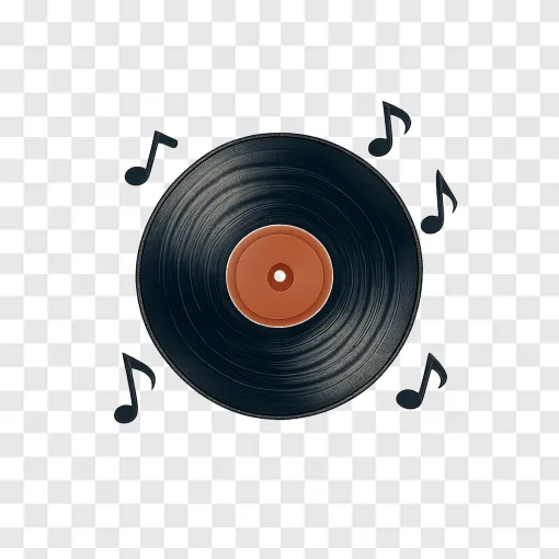 Retro Vinyl Record PNG Transparent Image