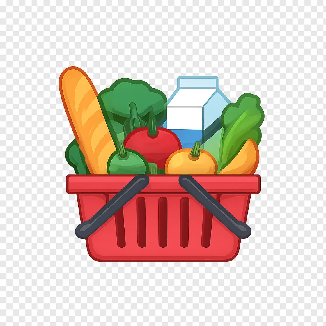 Supermarket Shopping Basket PNG Image For Download