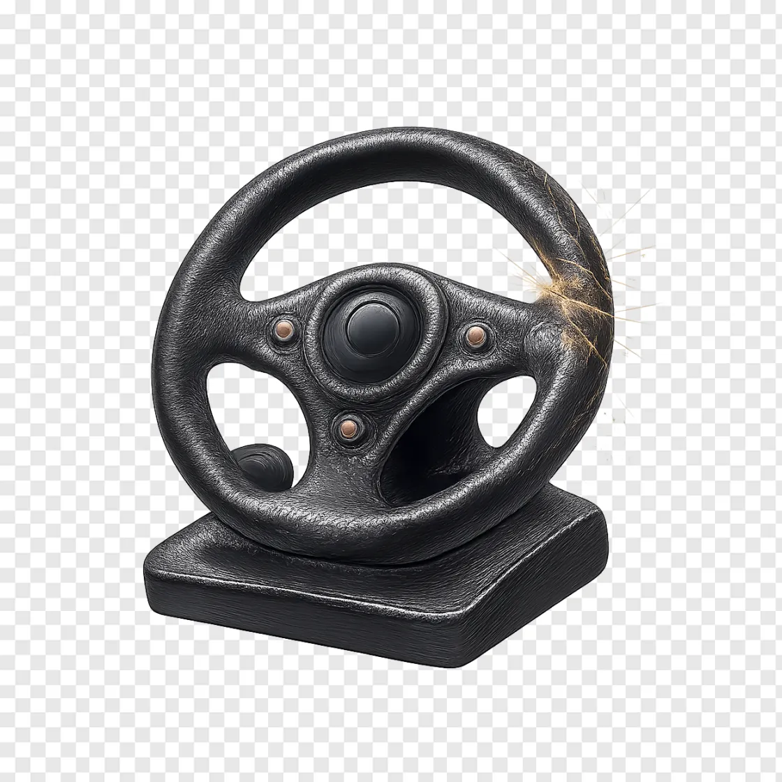 Broken Racing Game Controller PNG For Gamer Designs