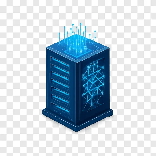 Futuristic AI Server Infrastructure PNG Image