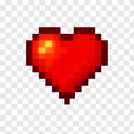 Minecraft Heart PNG: Pixel Art Gaming Asset For Streamers