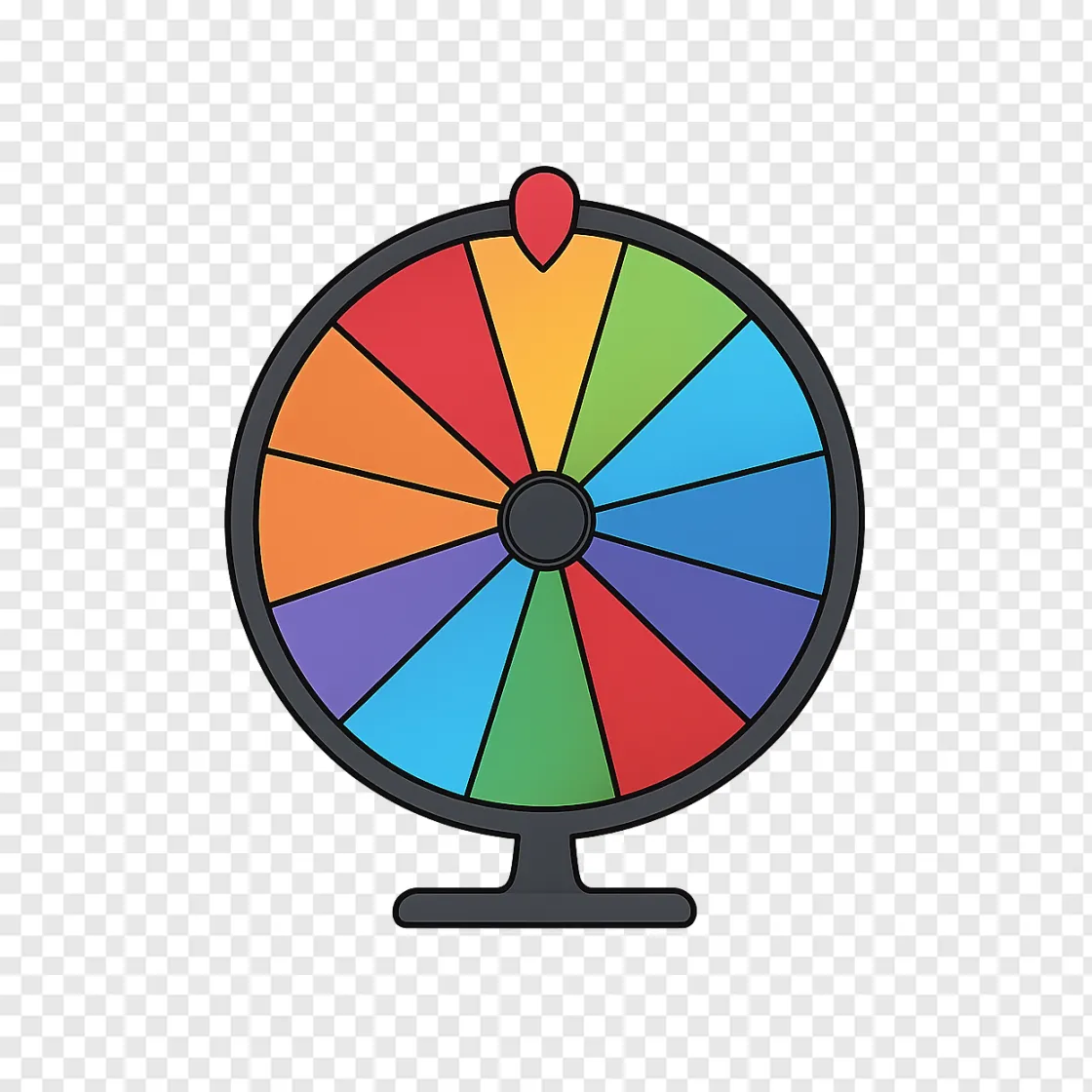 Colorful Spin Wheel Game PNG Transparent Image