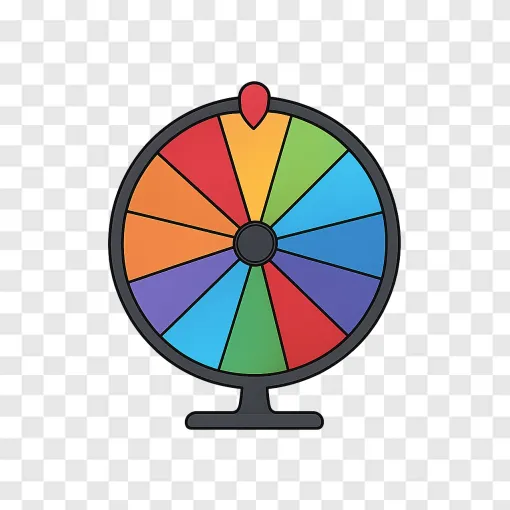 Colorful Spin Wheel Game PNG Transparent Image