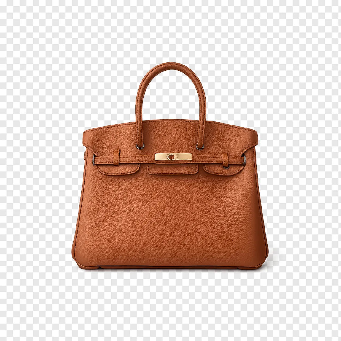 Stylish Leather Handbag PNG Transparent Image