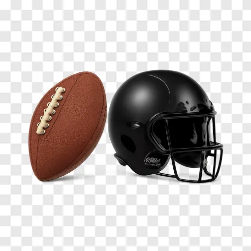American Football Helmet And Ball PNG Transparent Image