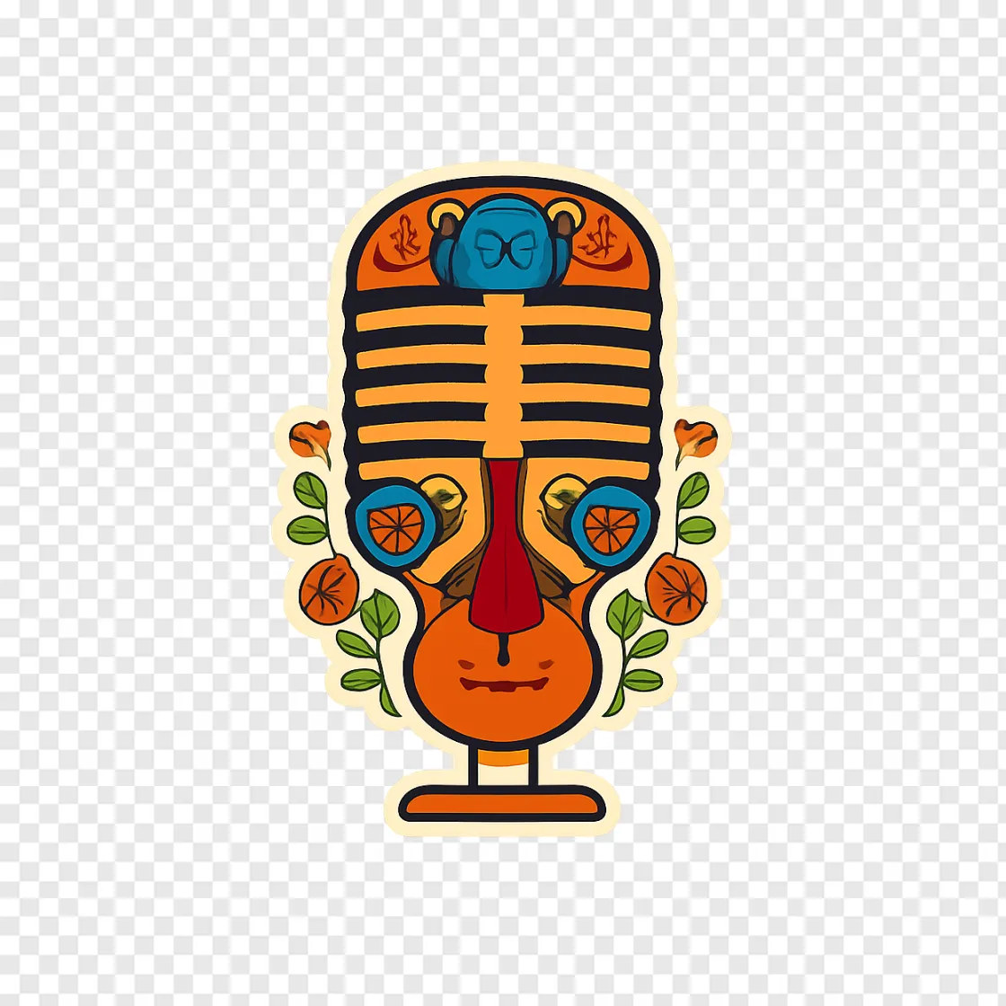 Mexican Music Microphone And Guitar PNG