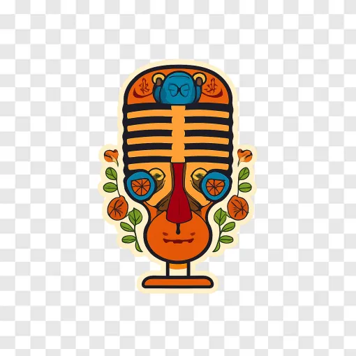 Mexican Music Microphone And Guitar PNG