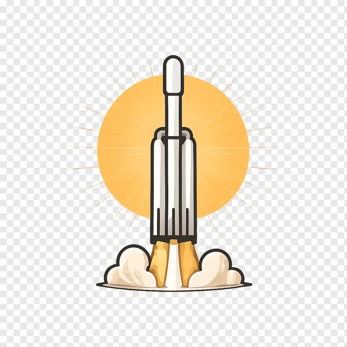 SpaceX Falcon Heavy Rocket Launch PNG Transparent Background