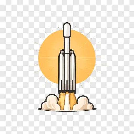SpaceX Falcon Heavy Rocket Launch PNG Transparent Background