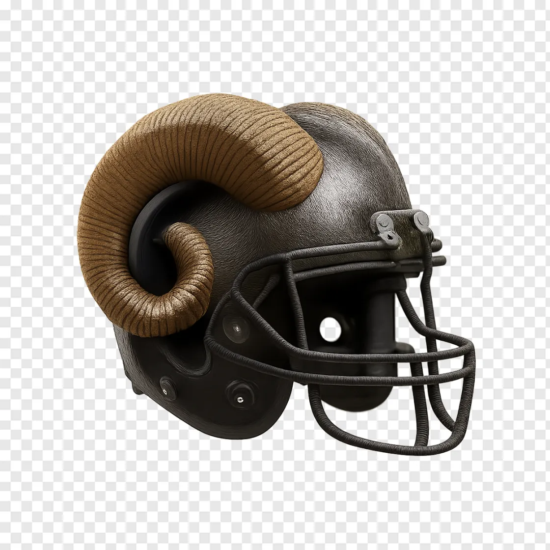 Los Angeles Rams Football Helmet PNG Graphic