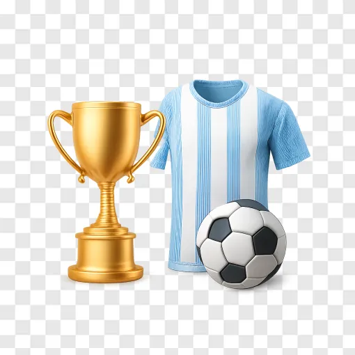 Lionel Messi Tribute Soccer Trophy PNG