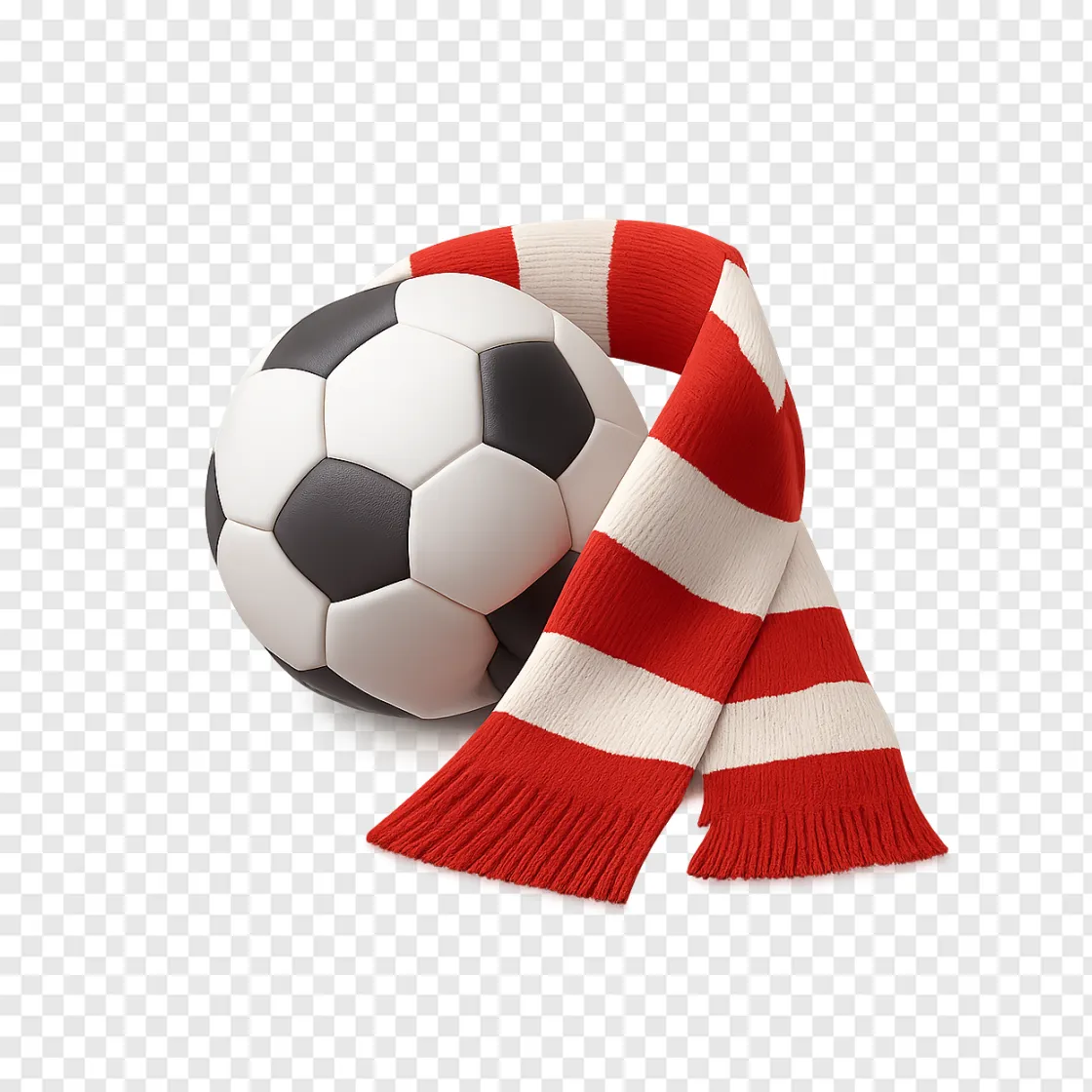 Red Football Scarf PNG Transparent Background
