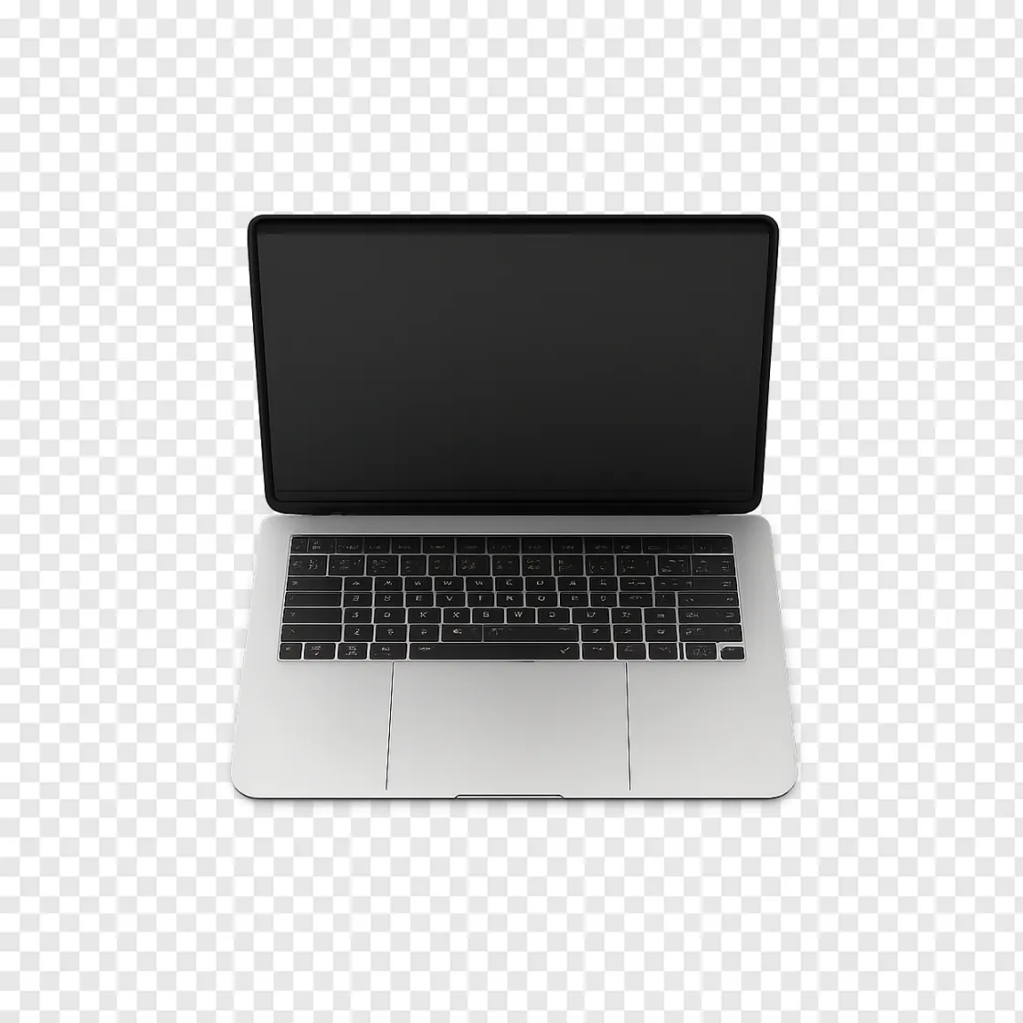 Modern Silver Laptop PNG Image For Tech Designs