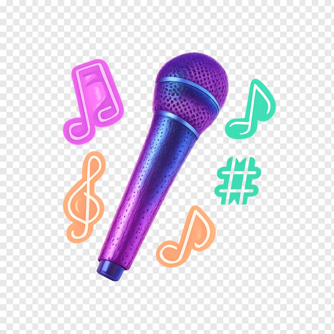 K-pop Microphone PNG Performance Graphic