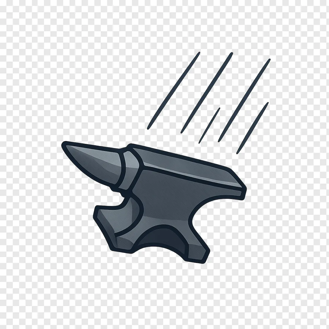 Falling Anvil Cartoon PNG Design