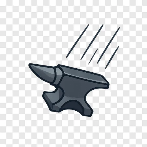 Falling Anvil Cartoon PNG Design