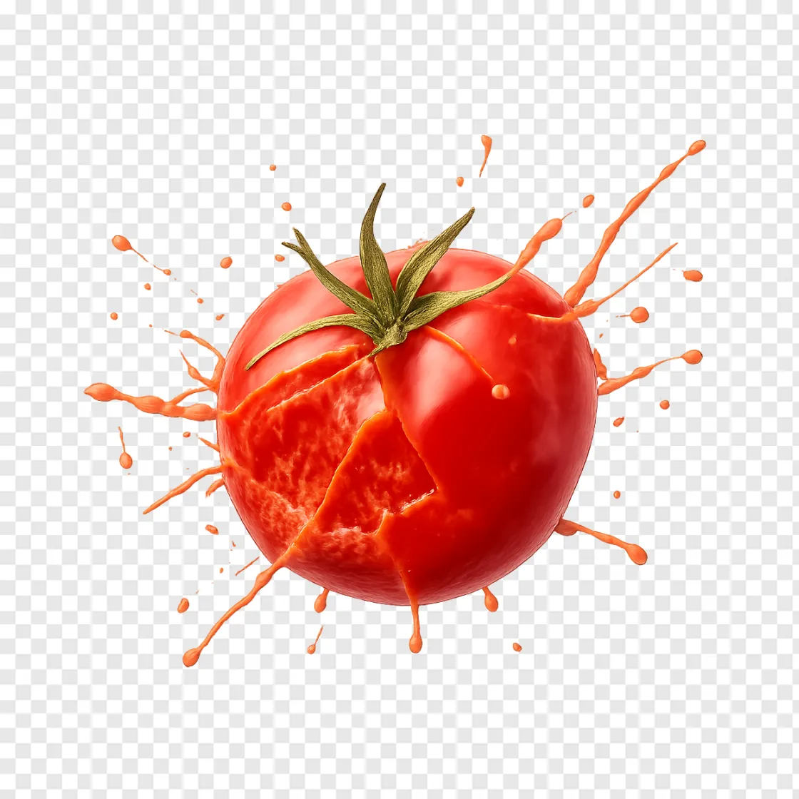 Splattering Tomato PNG Transparent Image