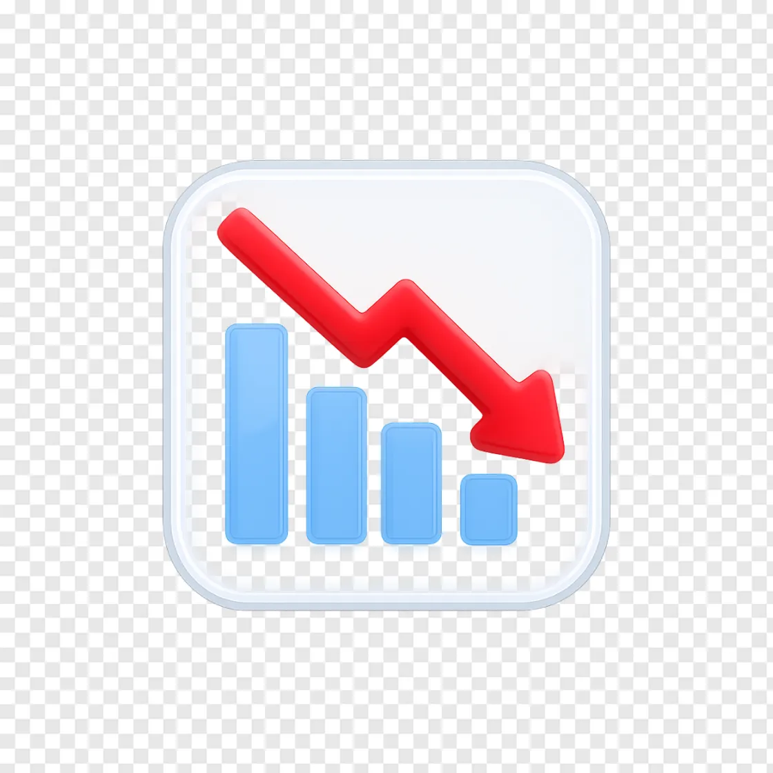 Stock Market Downward Trend Red Arrow PNG