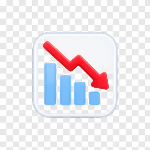 Stock Market Downward Trend Red Arrow PNG