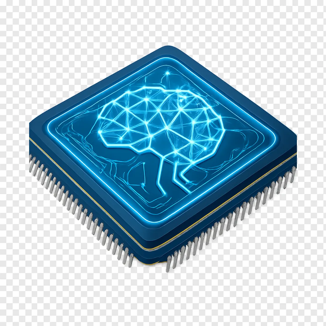 Futuristic GPU Graphics Chip PNG