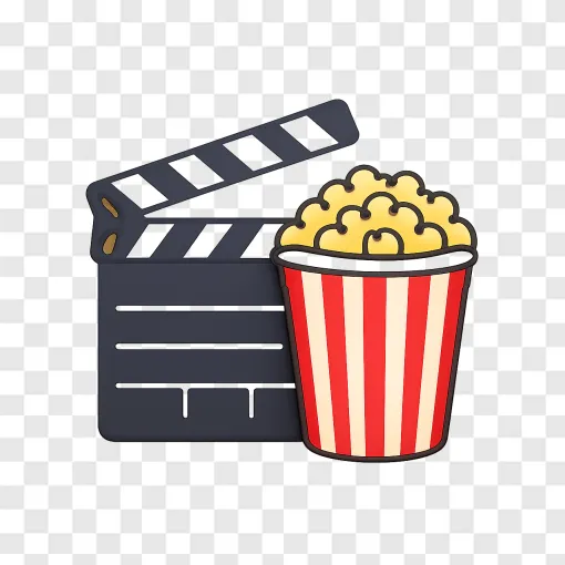 Cinema Clapperboard PNG: Free Movie Night Graphic