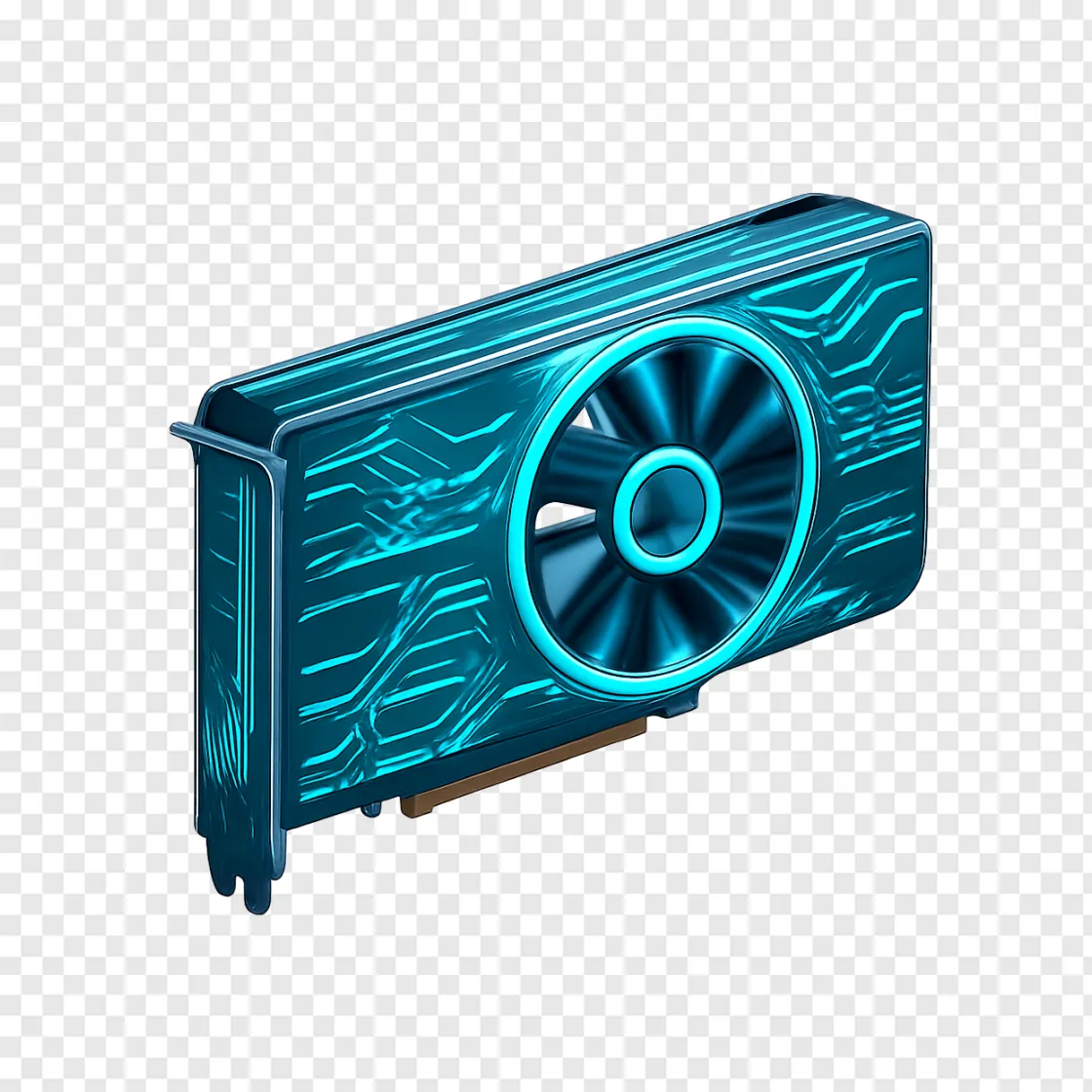Futuristic Nvidia GPU Graphics Card PNG