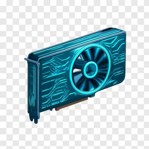 Futuristic Nvidia GPU Graphics Card PNG