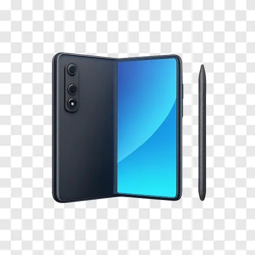 Foldable Phone And Stylus PNG Design