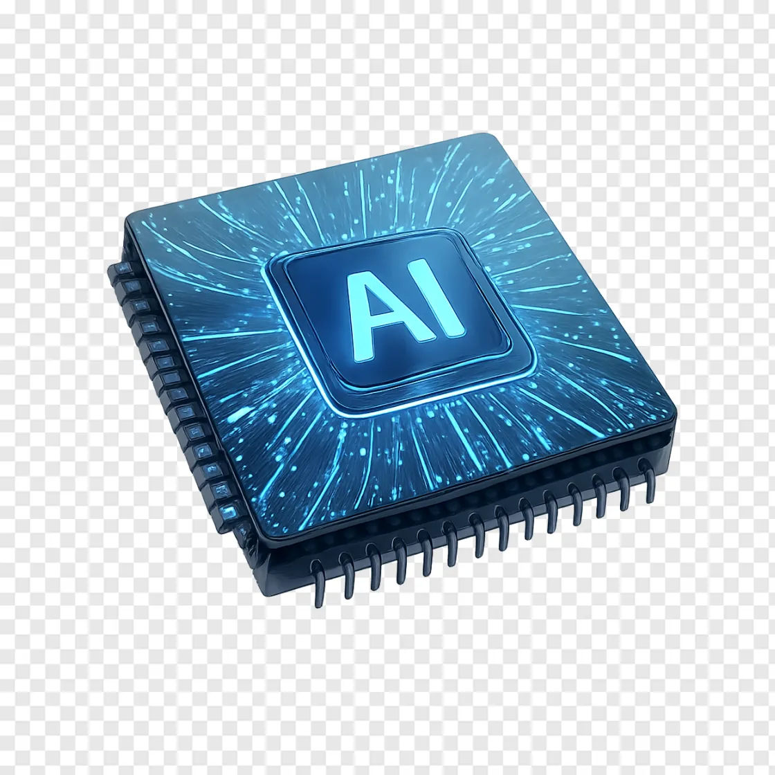 AI Microchip Technology PNG Graphic For Tech Design