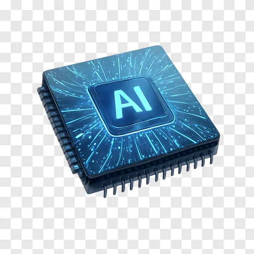AI Microchip Technology PNG Graphic For Tech Design