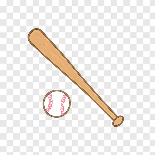 Baseball Bat And Ball PNG Vector Graphic