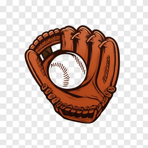 Baseball Glove Catching Ball PNG Vector Design