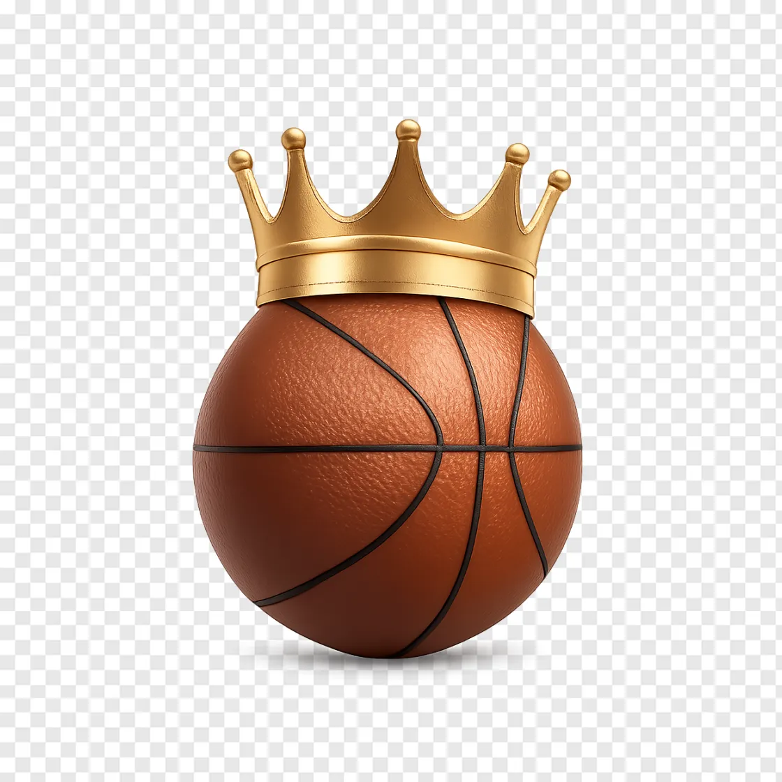 Basketball With Gold Crown PNG Transparent Image
