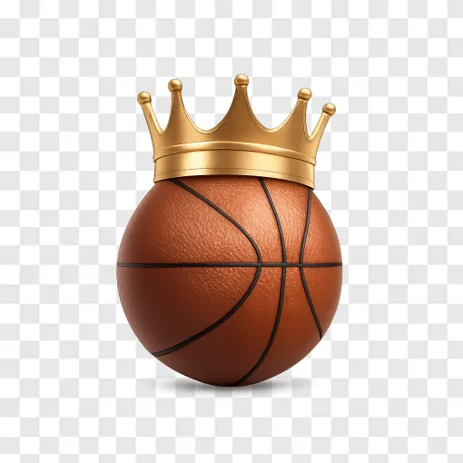 Basketball With Gold Crown PNG Transparent Image