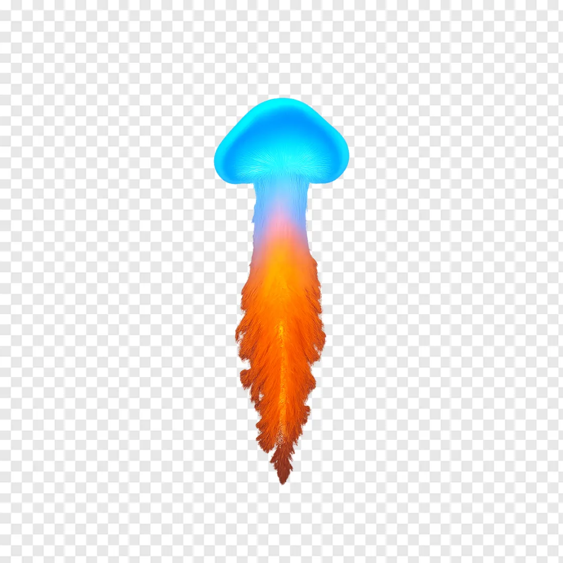 Glowing Rocket Launch Jellyfish Cloud PNG