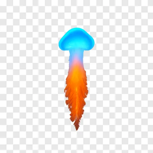Glowing Rocket Launch Jellyfish Cloud PNG